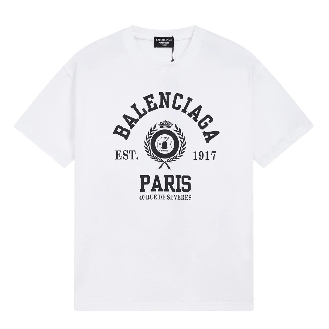 Balenciaga Est 1917 Paris Crest Tee White
