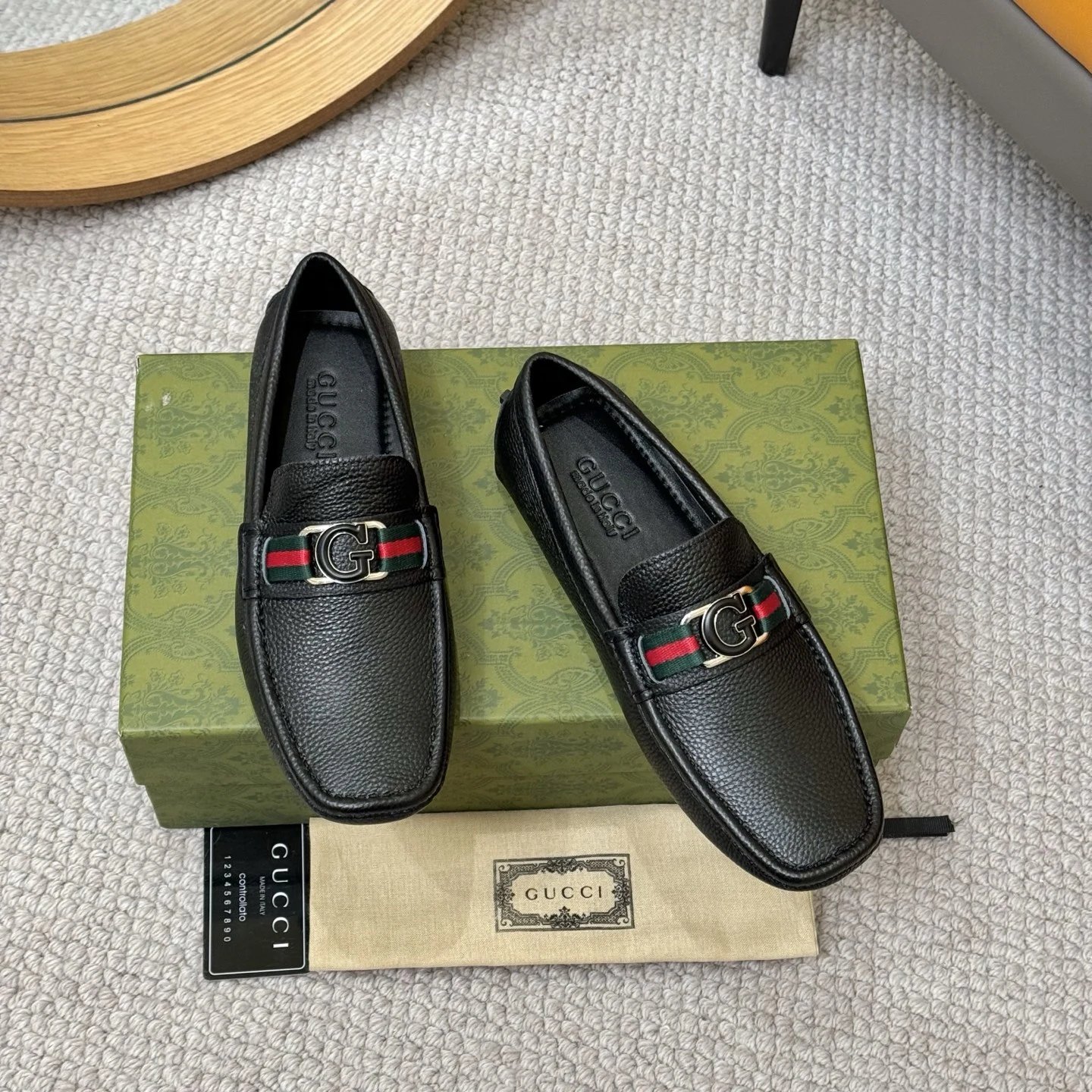 Gucci Horsebit Loafer Navy Blue Leather Shoes - 6