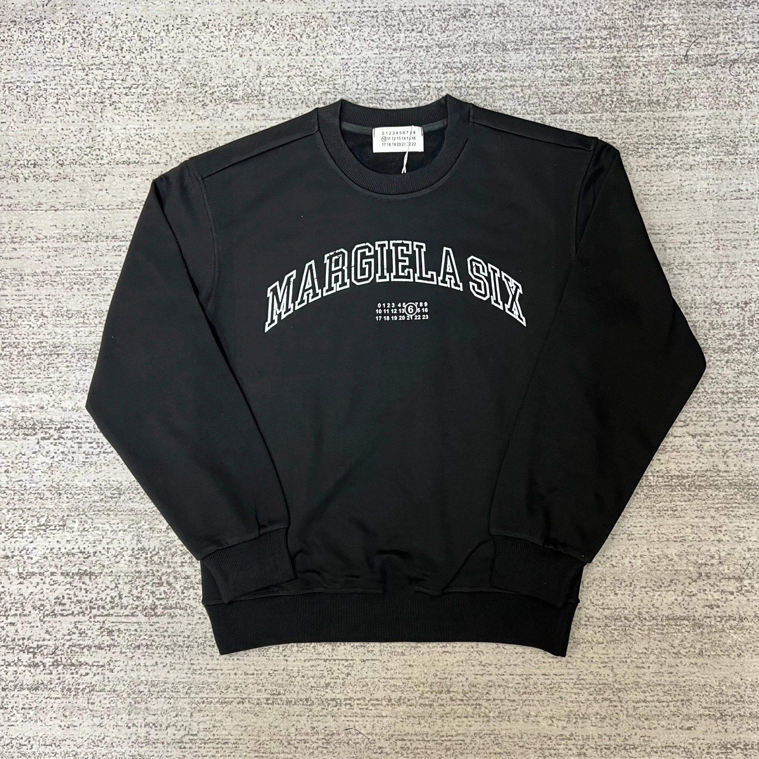Supreme x Maison Margiela Number Grid Crewneck Black Hoodie - 40