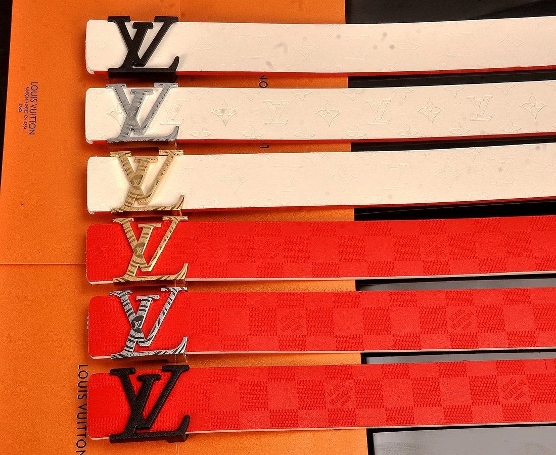 Louis Vuitton Monogram Canvas Reversible Belt White / Red Leather Belt - 5