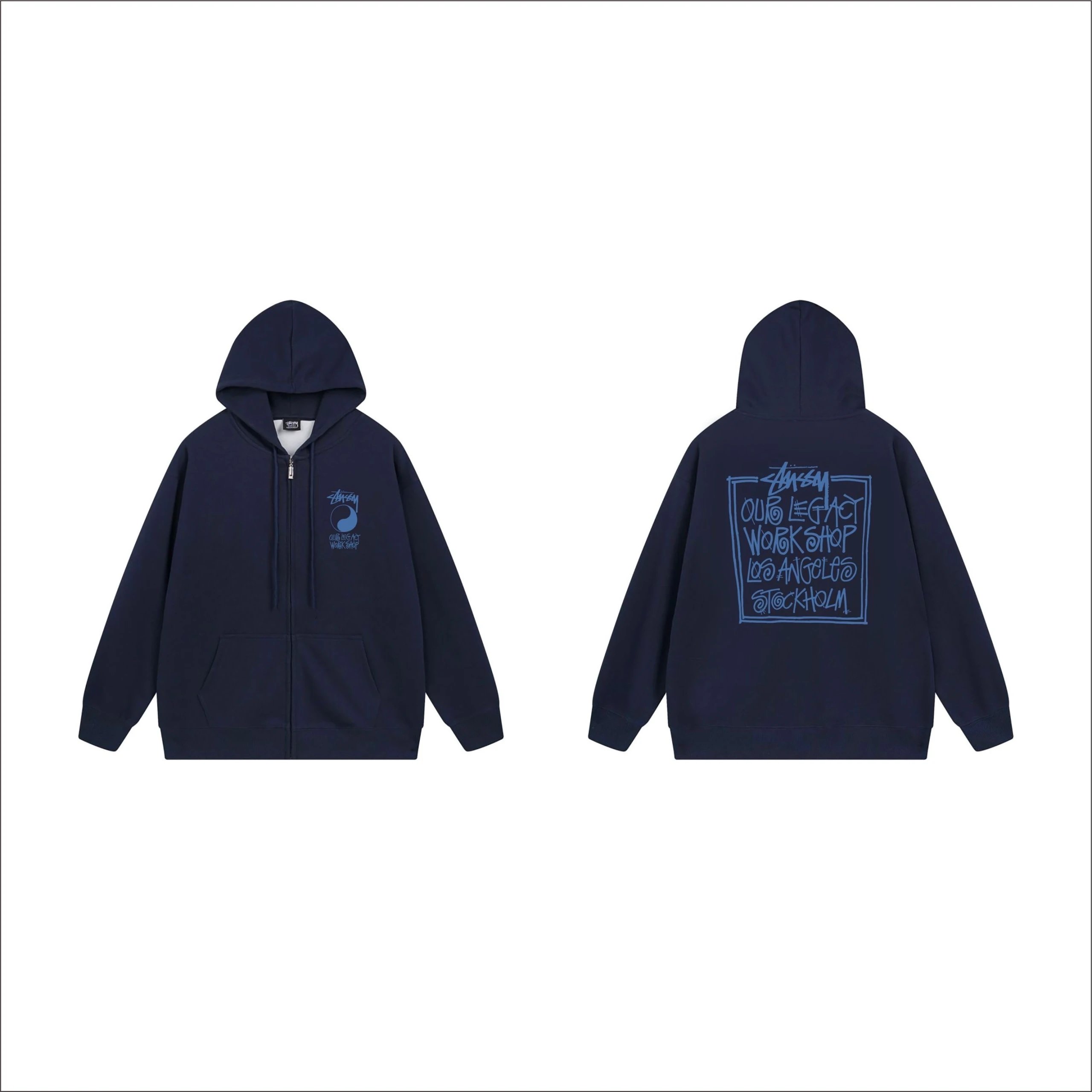 Stussy Dice Print Zip-Up Hoodie Black - 5