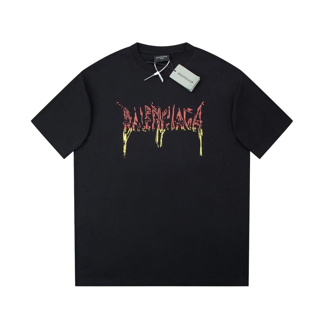 Balenciaga Flame Logo Tee Black