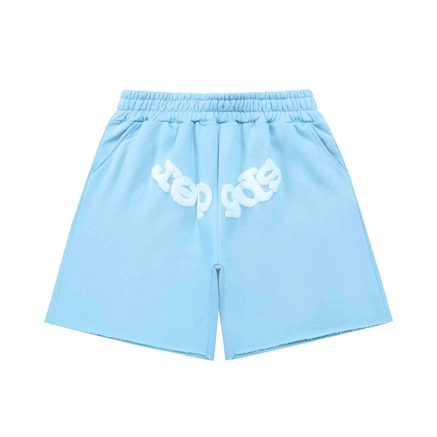 Sp5der Web Logo Shorts Light Blue White
