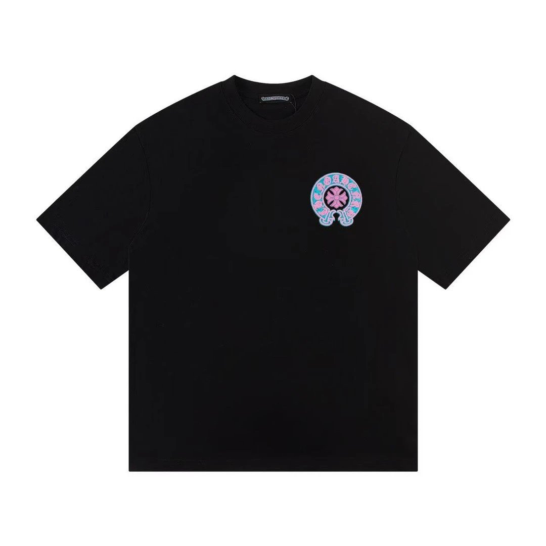 Chrome Hearts Horseshoe Pink Blue Tee Black