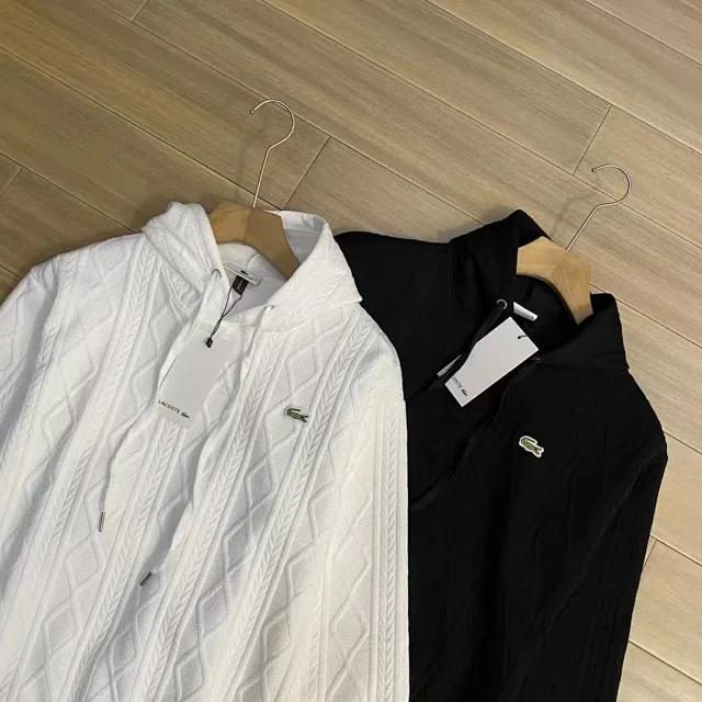 Lacoste Knitwear Cable-Knit Hooded Pullover product detail image 3
