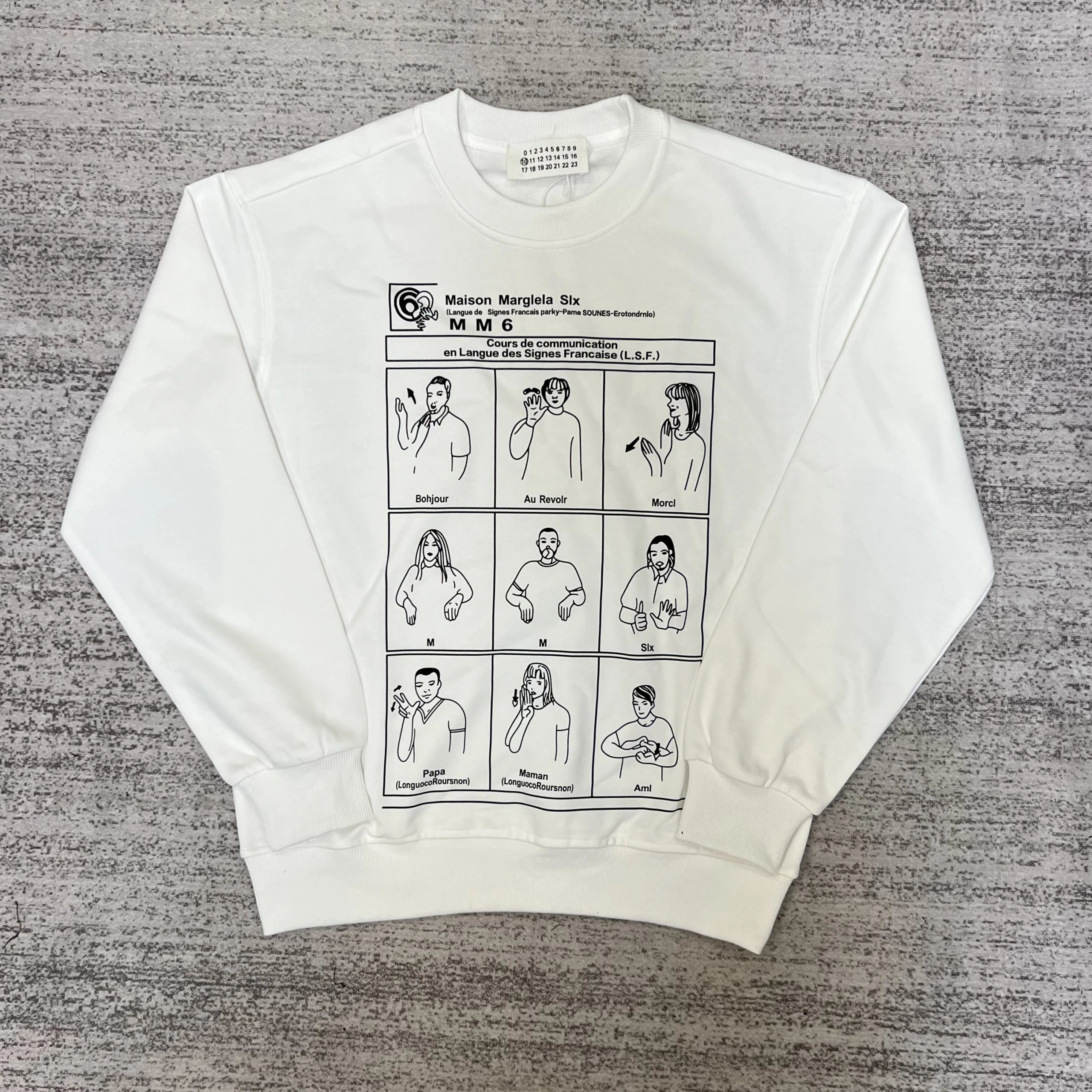 Maison Margiela MM6 Logo Print White Sweatshirt - 43