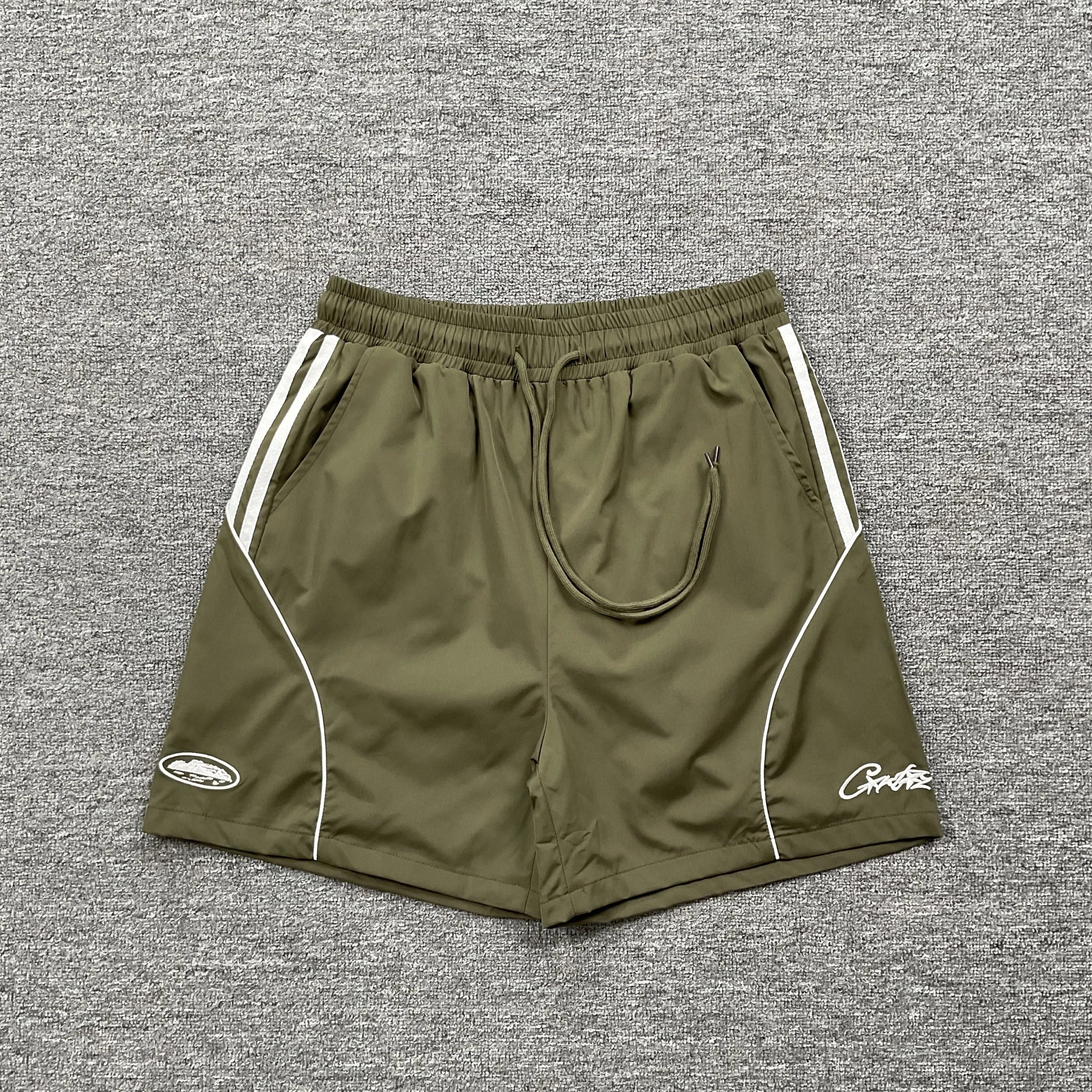 Unbranded Shorts Color-block drawstring with chenille letter-and-star patches — 13