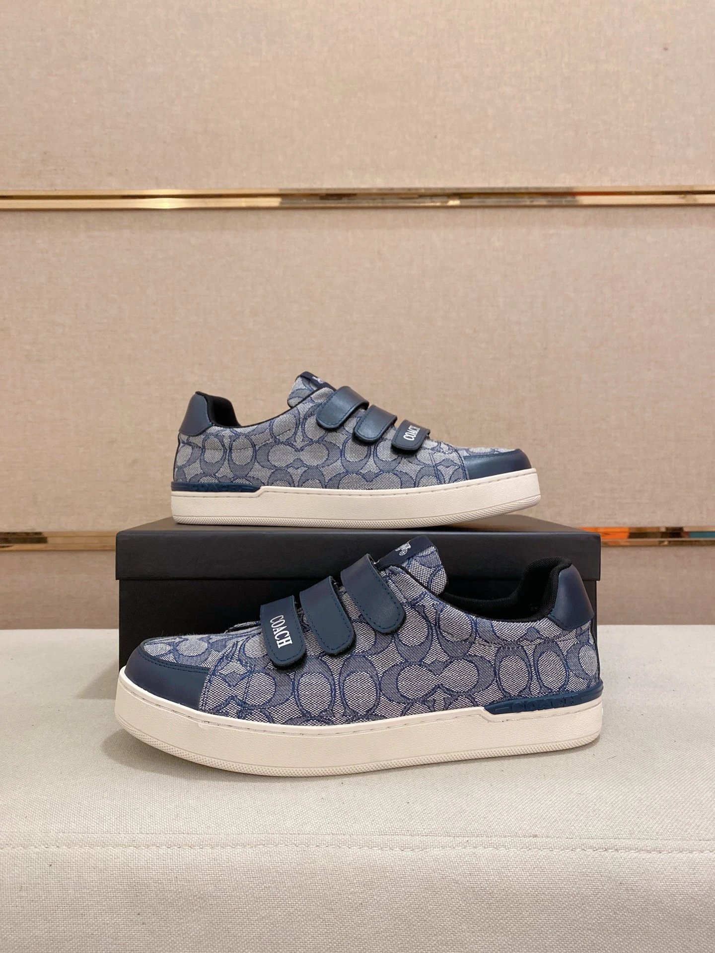 Coach Signature Print Slip-On Sneakers Black / Gray Casual Shoes - 6