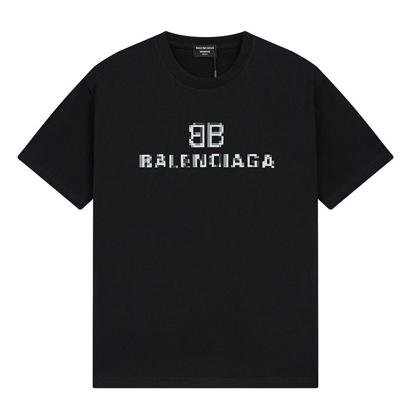 Balenciaga BB Pixel Logo Tee Black