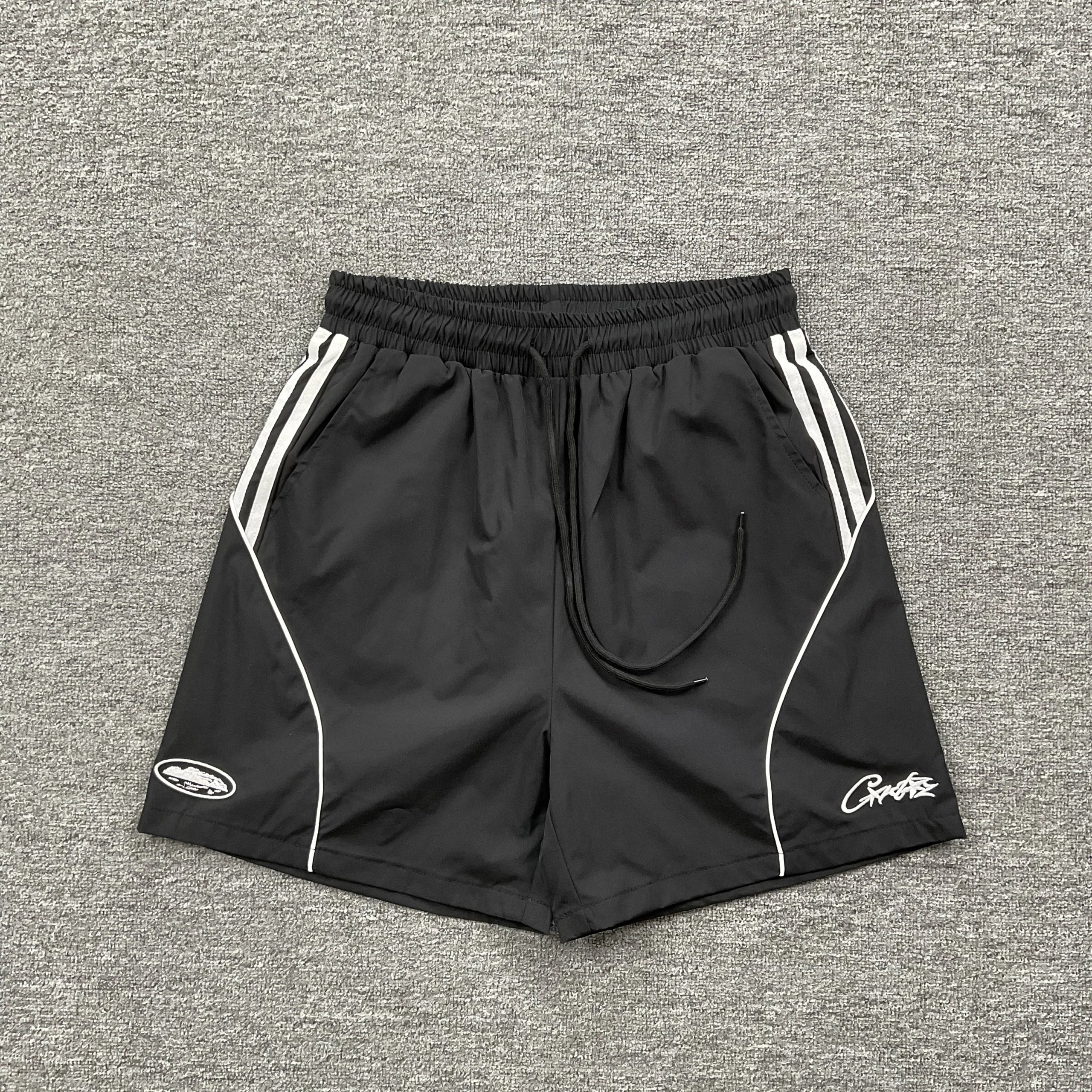 Unbranded Shorts Color-block drawstring with chenille letter-and-star patches — 15