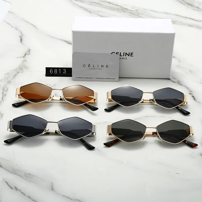 Celine Round Frame Black Sunglasses - 6