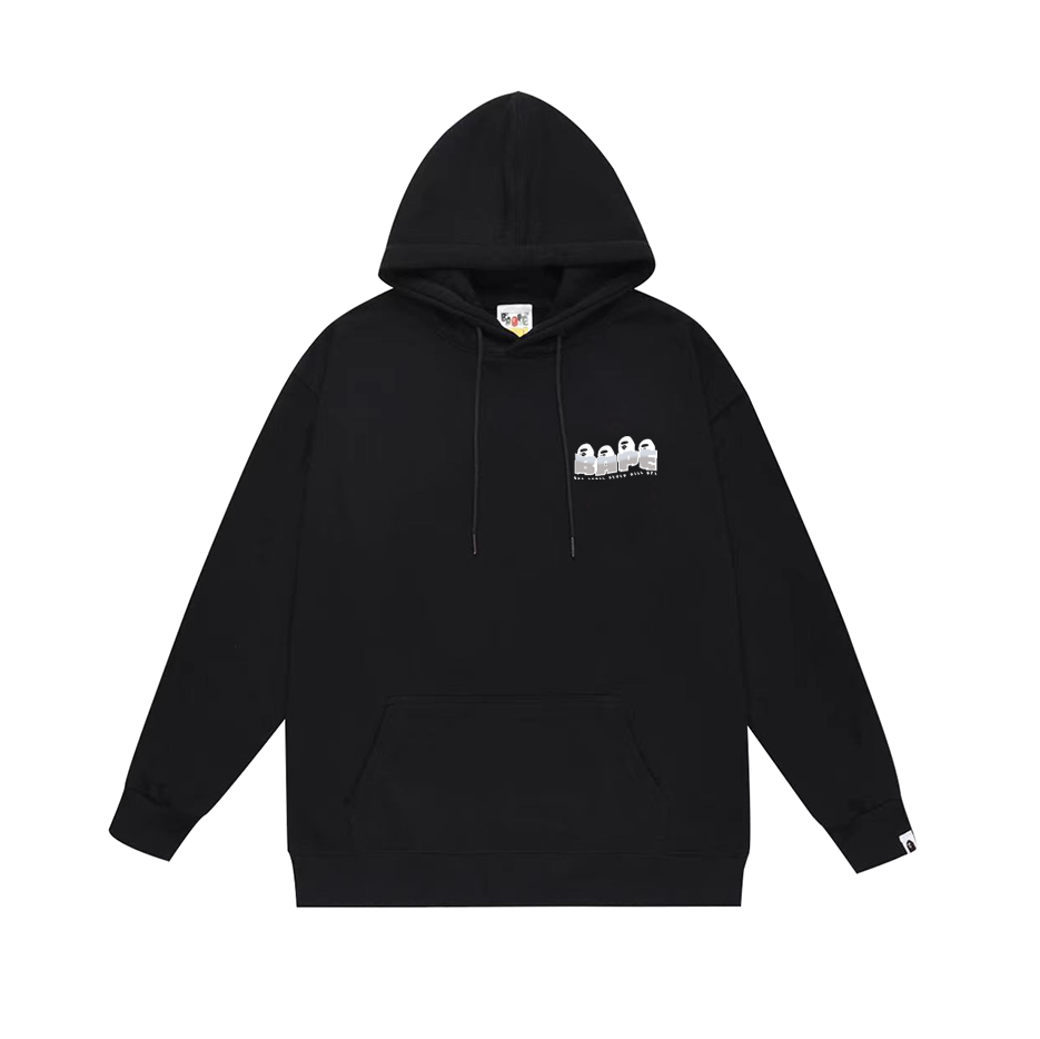 BAPE Ape Logo Small Chest Hoodie Black