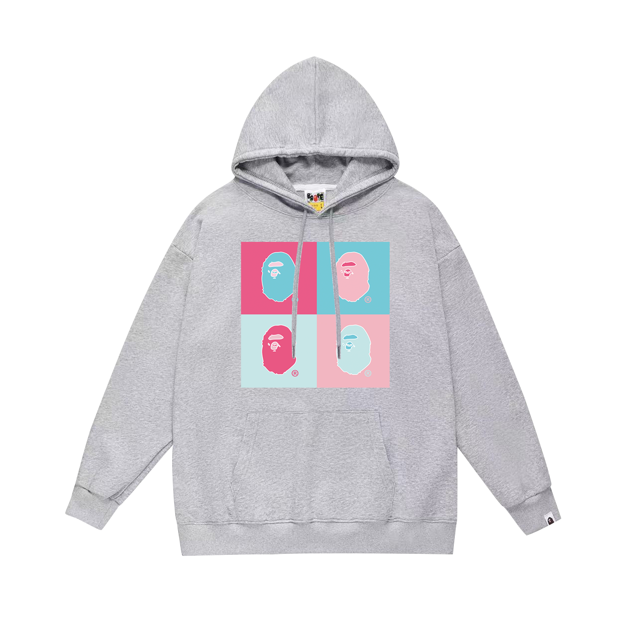 BAPE Pop Art Ape Head Hoodie Grey