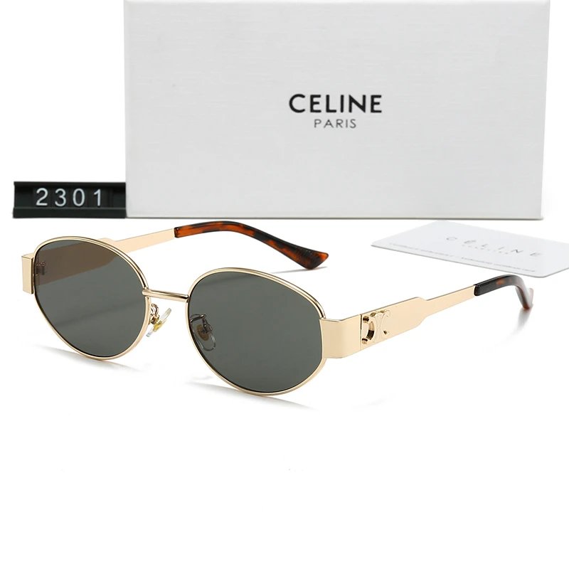 Celine Oversized Oval Gold-Tone Tortoiseshell Sunglasses - 1