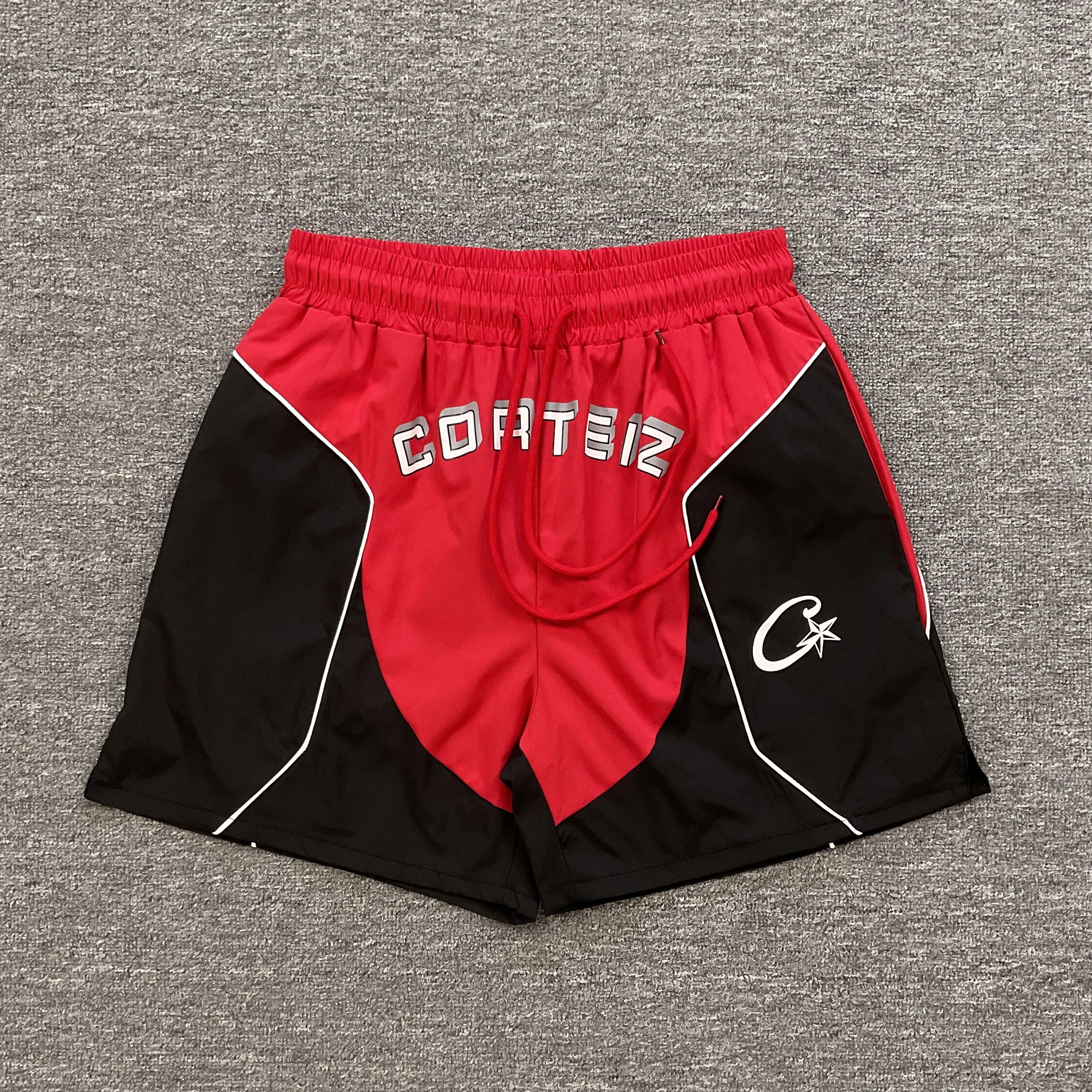 Unbranded Shorts Color-block drawstring with chenille letter-and-star patches — 9