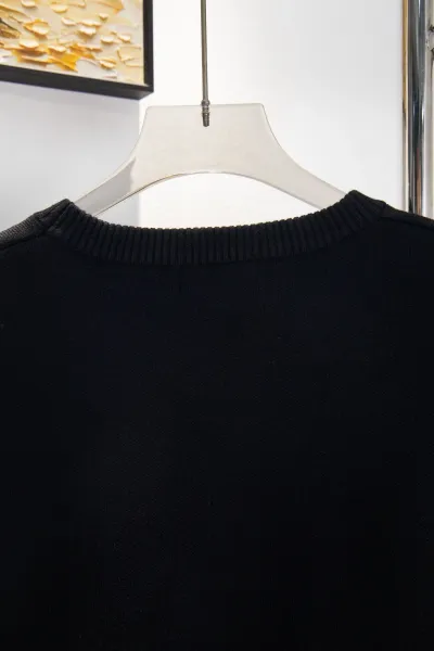Celine Logo Stripe Black Knit Sweater - 6