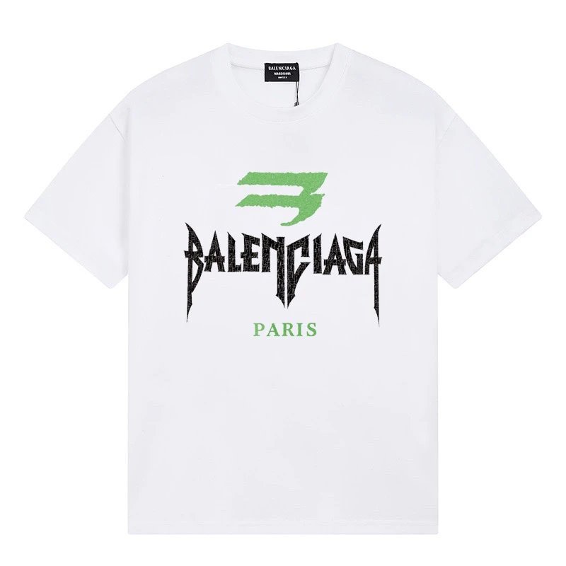 Balenciaga Metal Rock Paris Logo Tee White