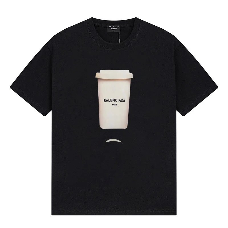 Balenciaga Paris Coffee Cup Graphic Tee Black