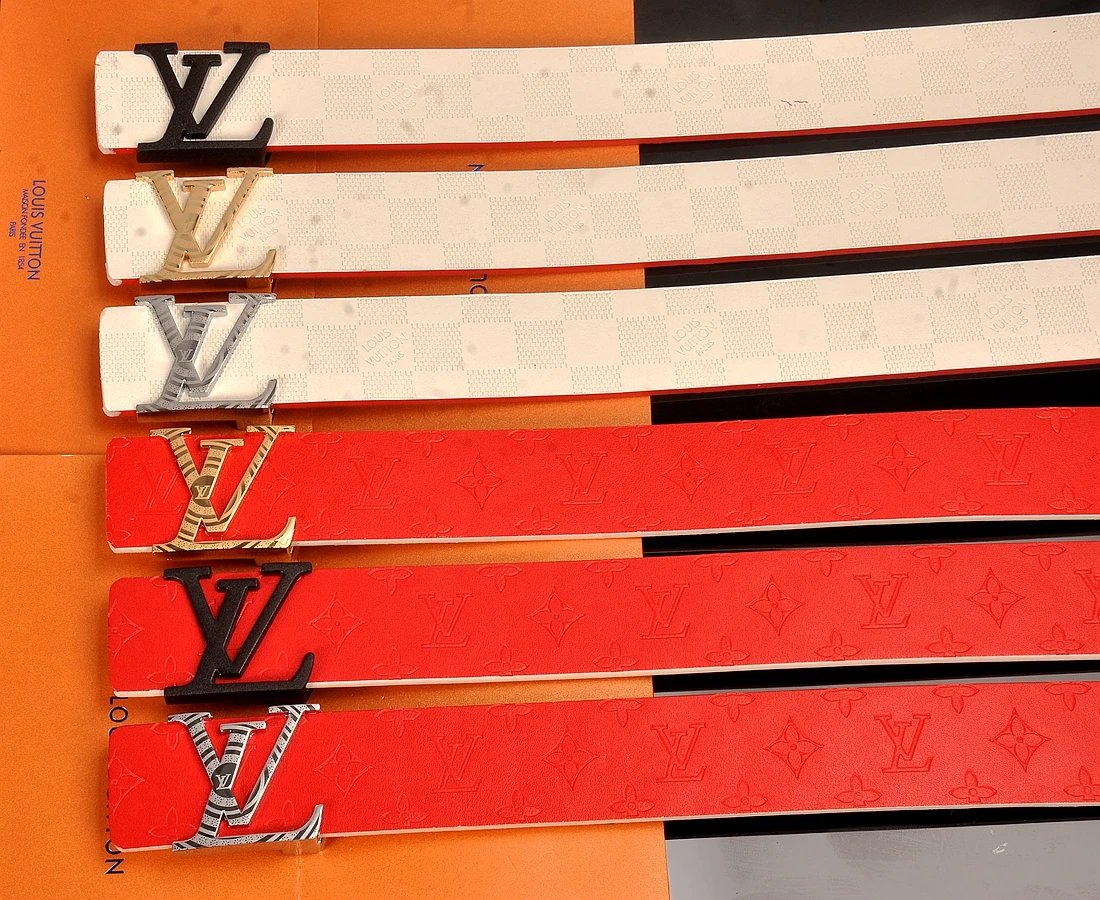 Louis Vuitton Monogram Canvas Reversible Belt White / Red Leather Belt - 4