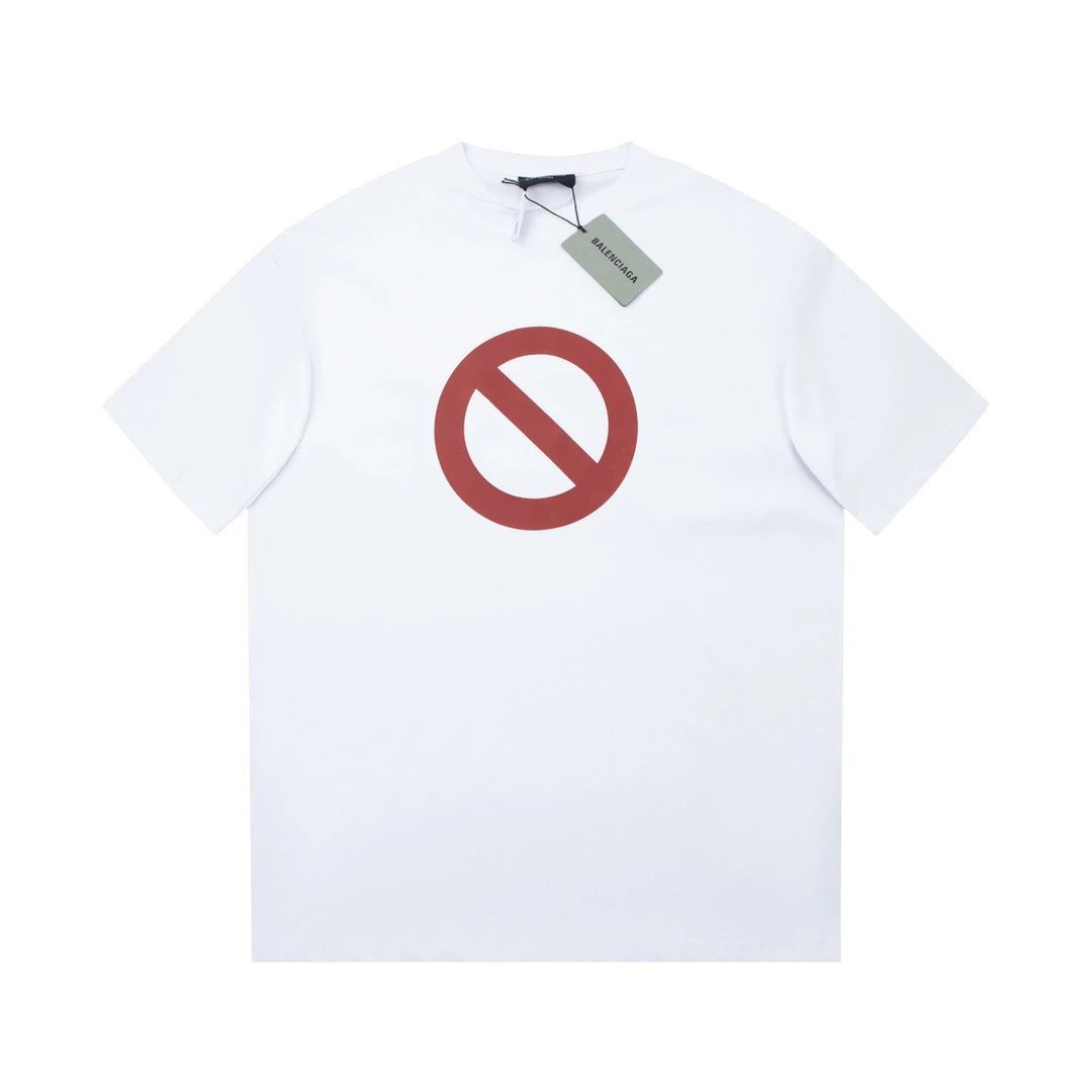 Balenciaga Prohibited Sign Tee White