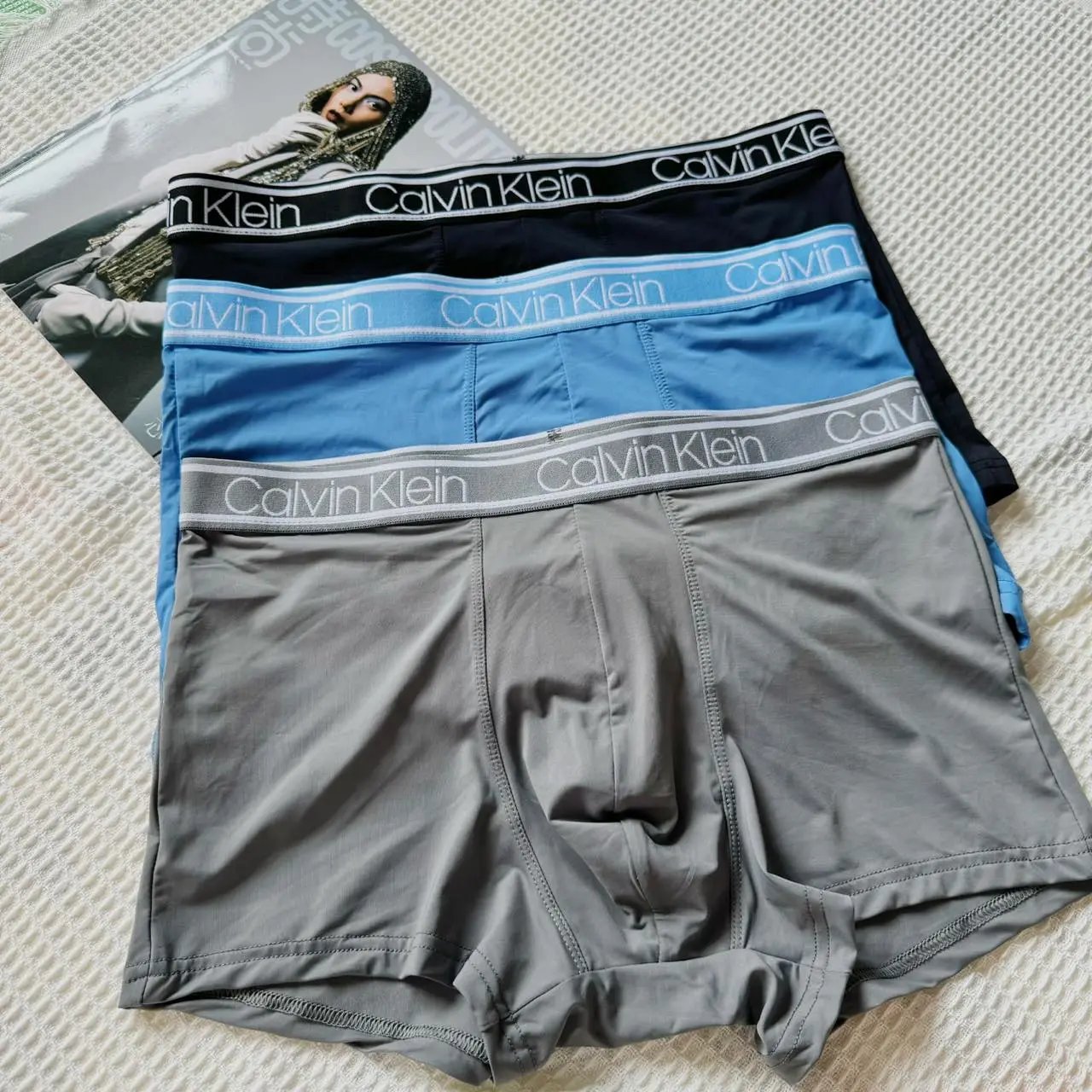 Calvin Klein Modern Air Black and Turquoise Boxer Briefs - 5