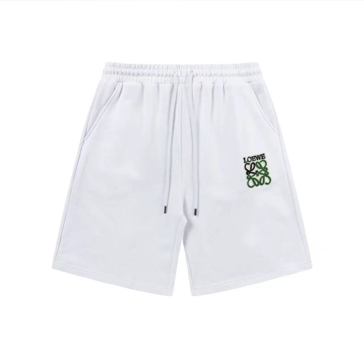 Loewe Anagram Patch Sweat Shorts White Green