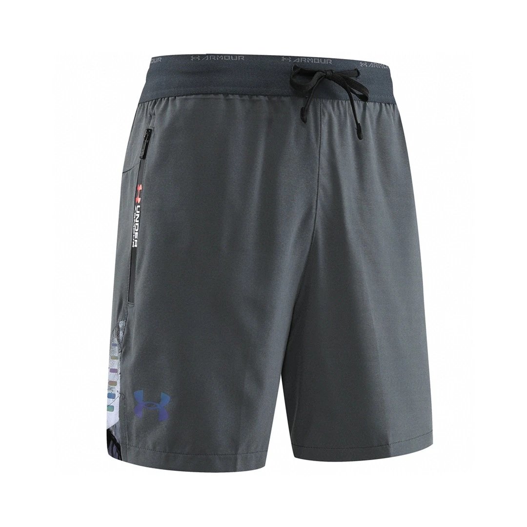 Under Armour Stretch Woven Training Shorts Grey Graphic Panel