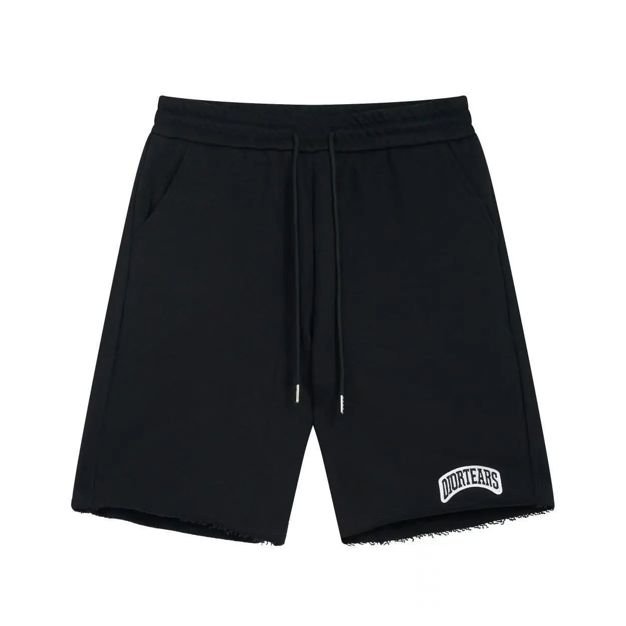 Dior Tears Arch Logo Raw Hem Shorts Black White