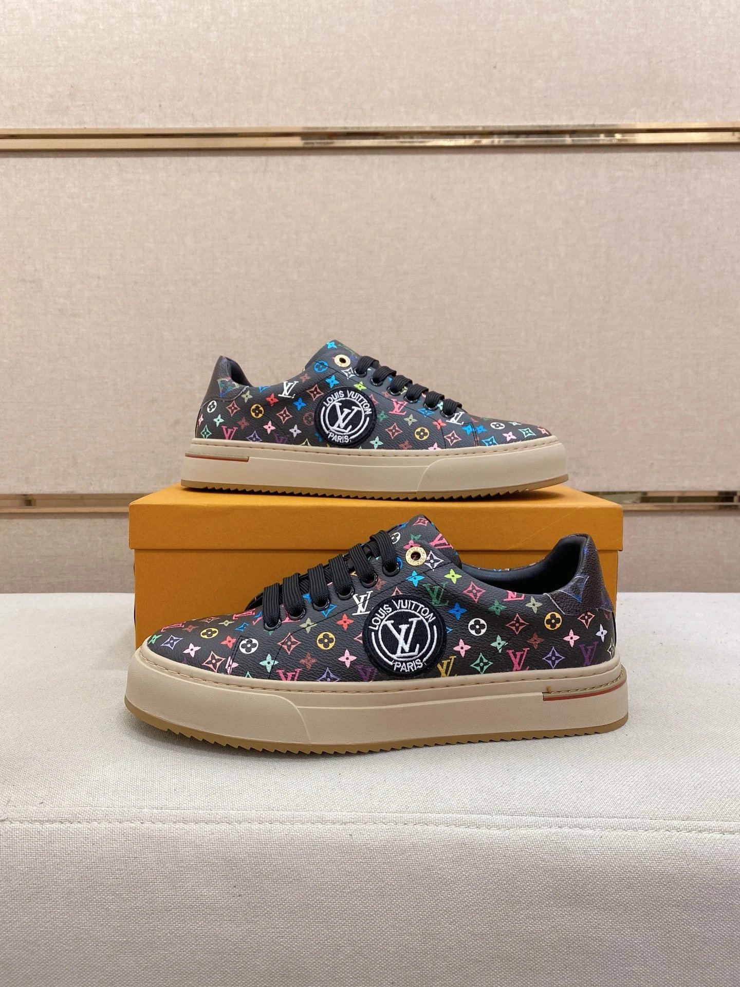 Louis Vuitton Time Out Sneaker Multicolor Monogram Black