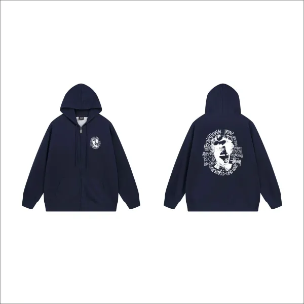 Stussy Graphic Zip-Up Hoodie White - 8