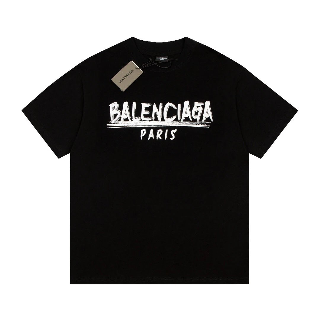Balenciaga Paris Graffiti Logo Tee Black