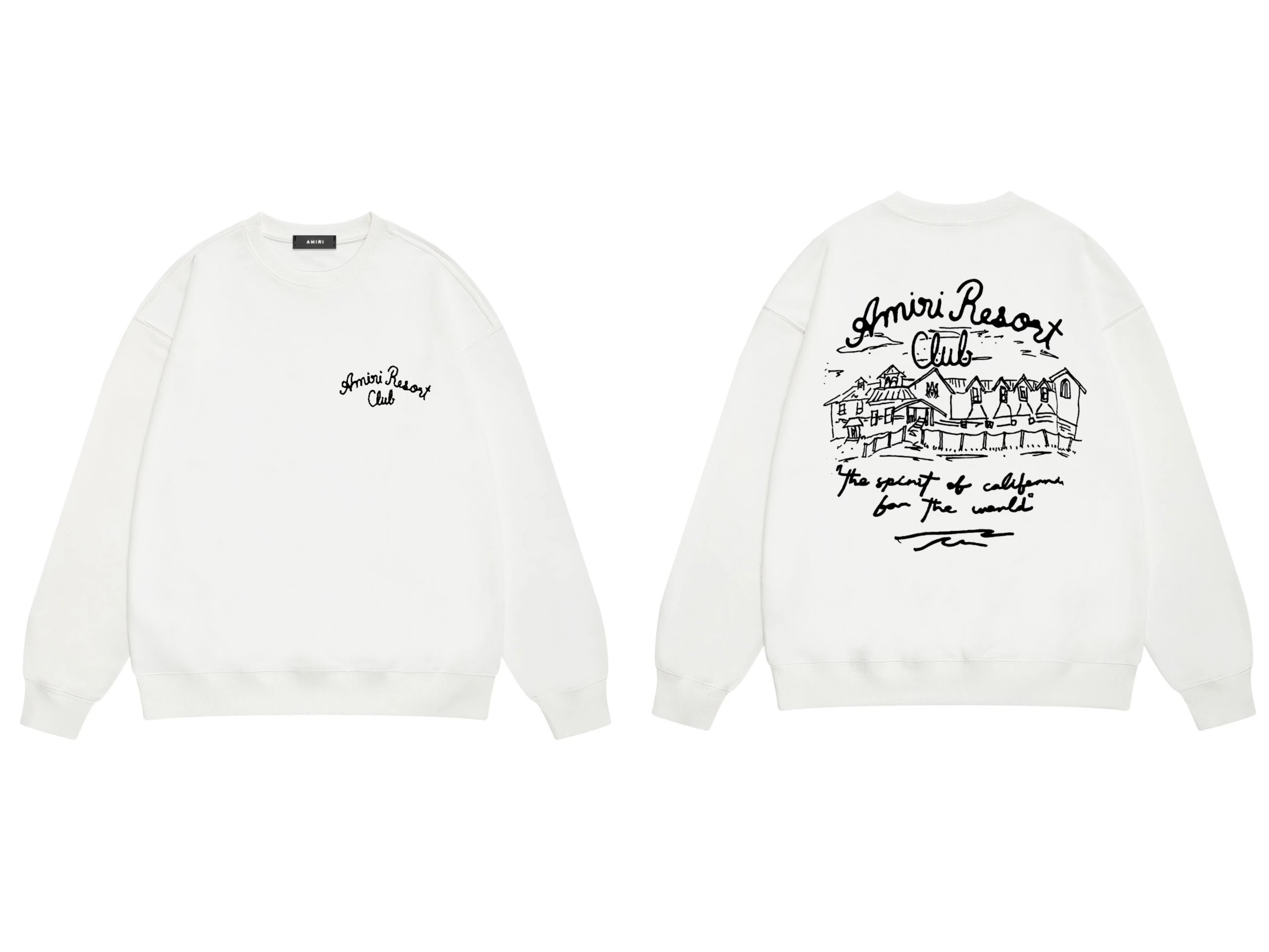 Amiri Logo Embroidered White Hoodie - 7