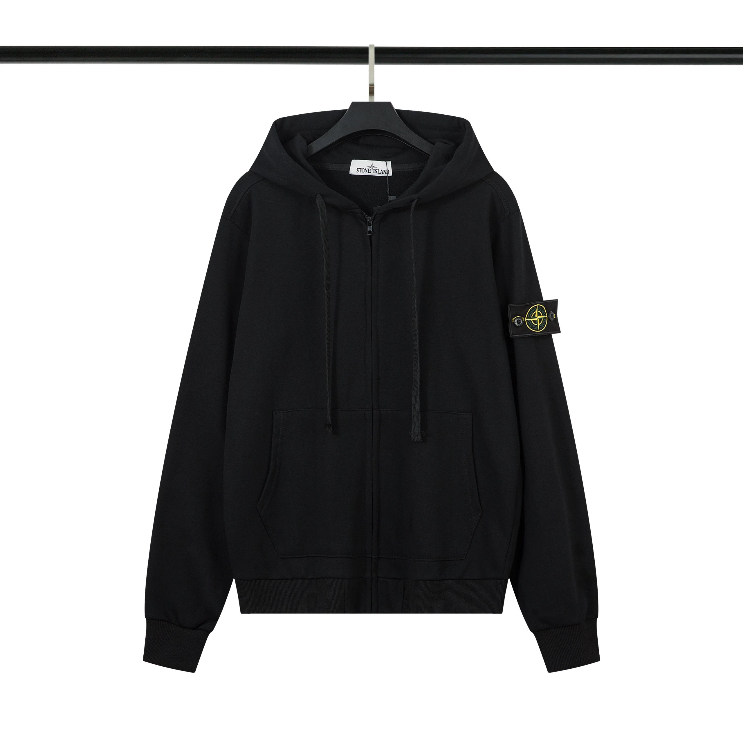 Stone Island Zip Hoodie Black