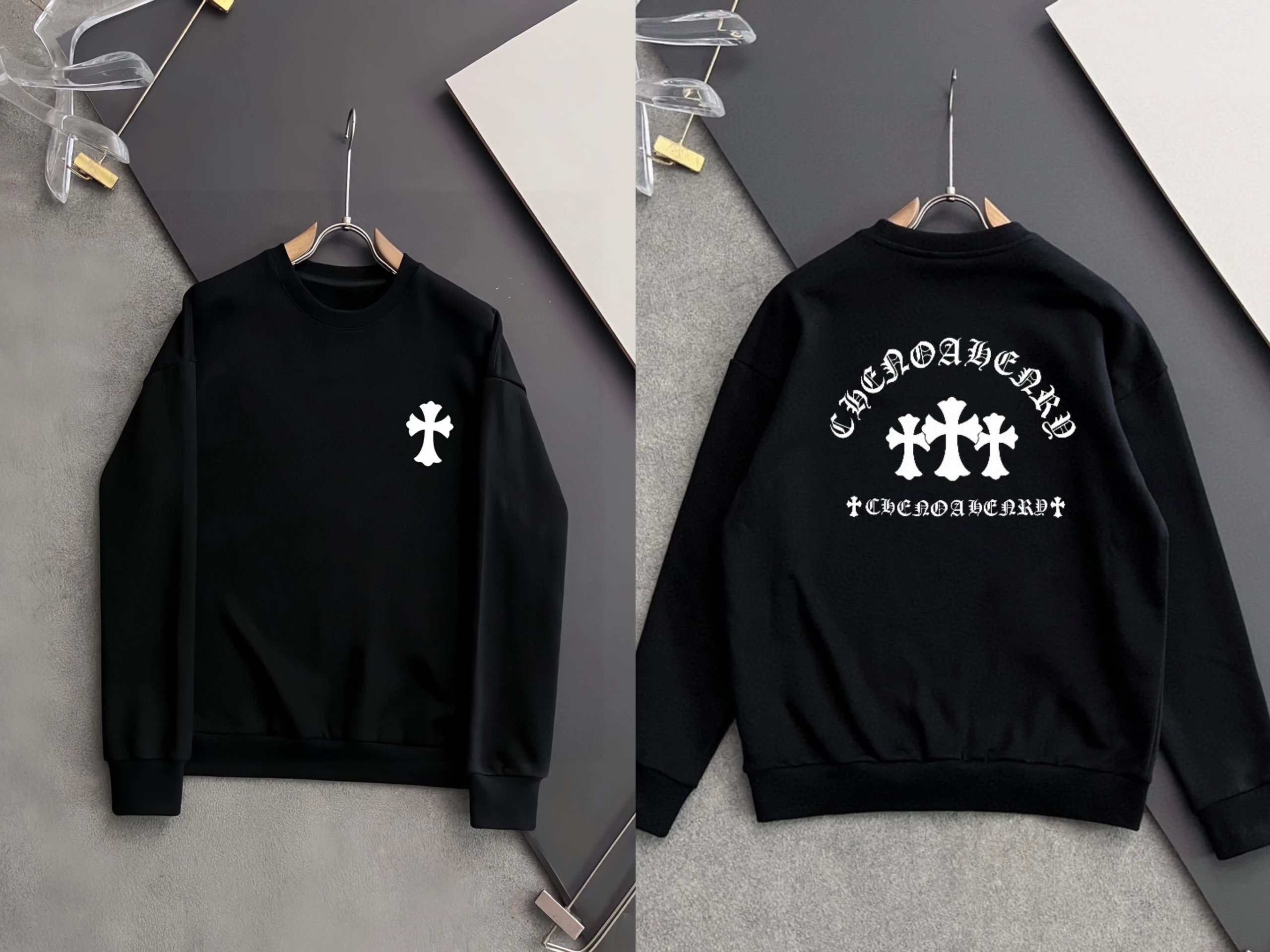 Chrome Hearts Logo Embroidered Crewneck Sweatshirt White Hoodie - 11