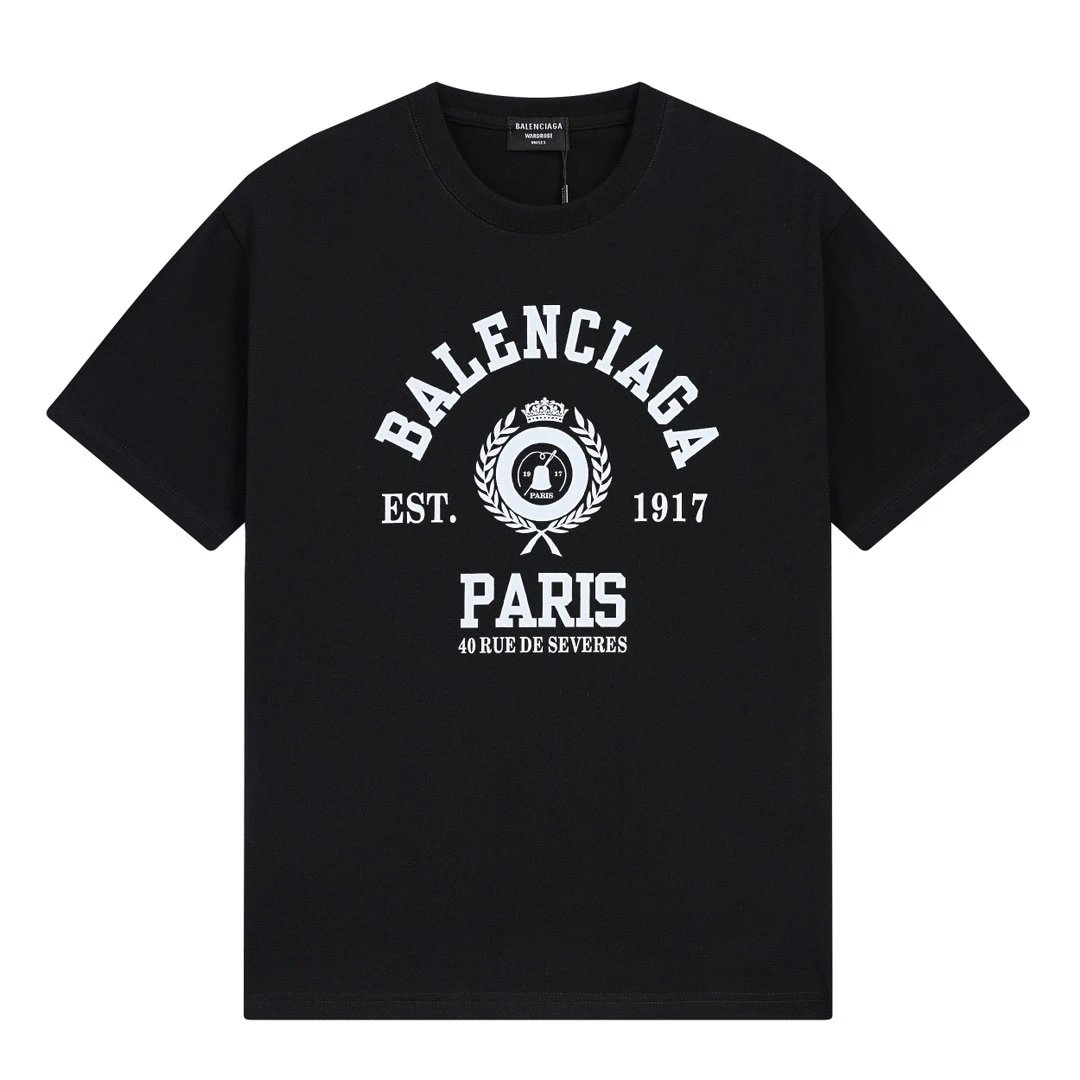 Balenciaga Est 1917 Paris Crest Tee Black