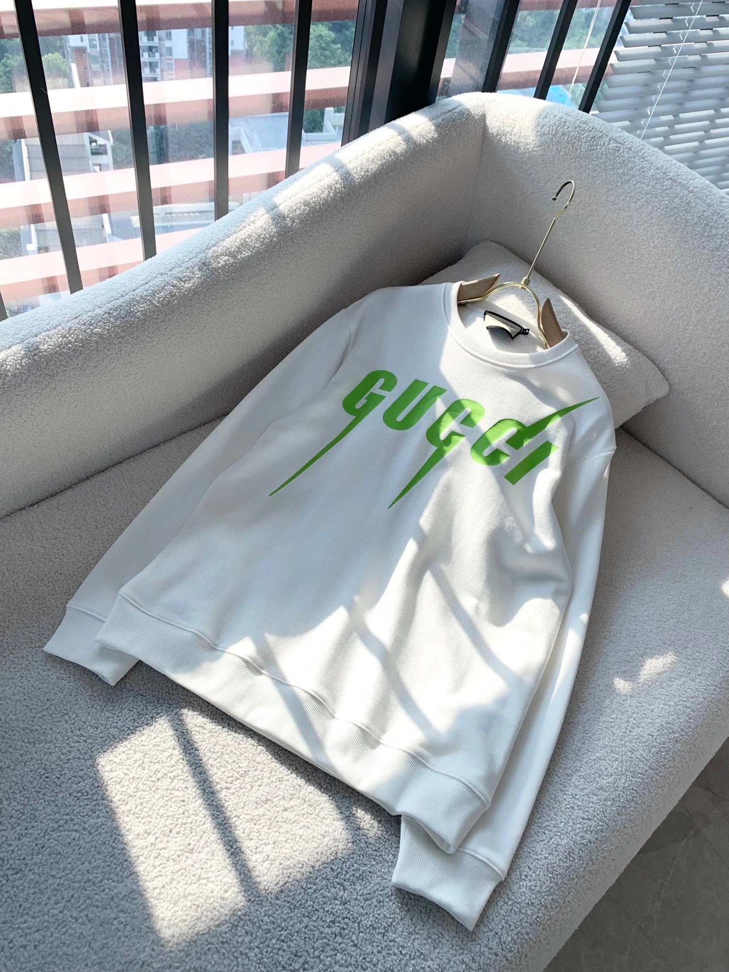 Gucci Lightning Logo White Hoodie - 9