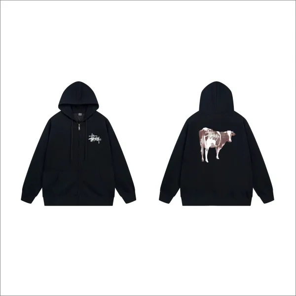 Stussy Graphic Zip-Up Hoodie White - 10