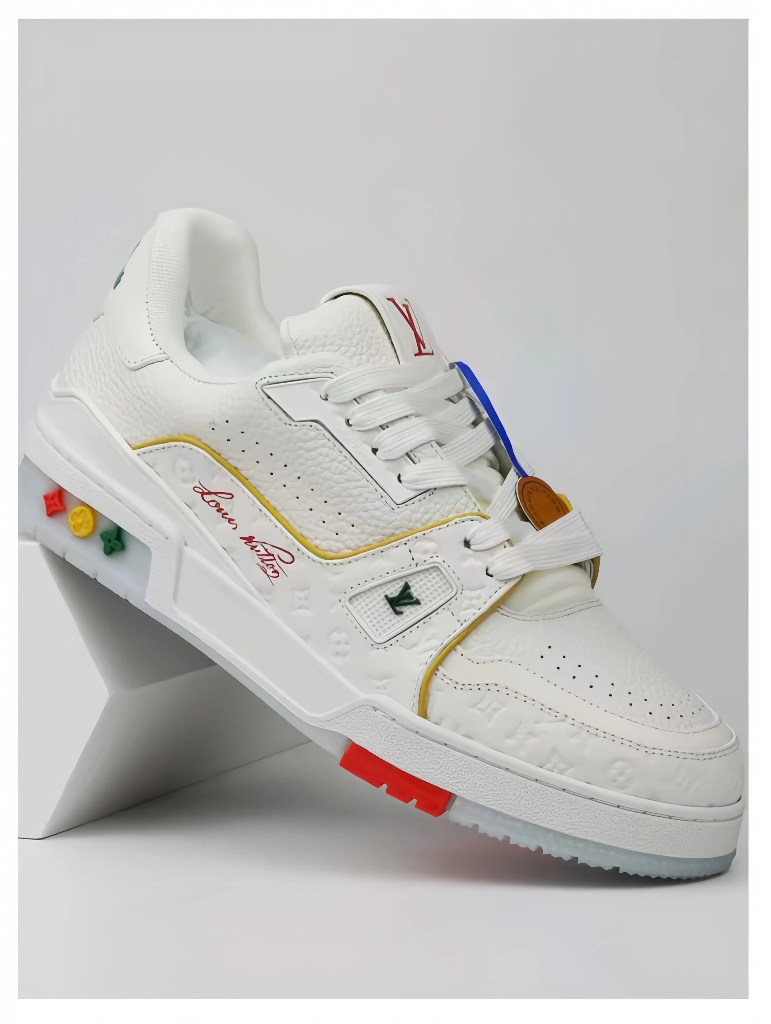 Louis Vuitton Trainer Low White Red Green 1A9D7F