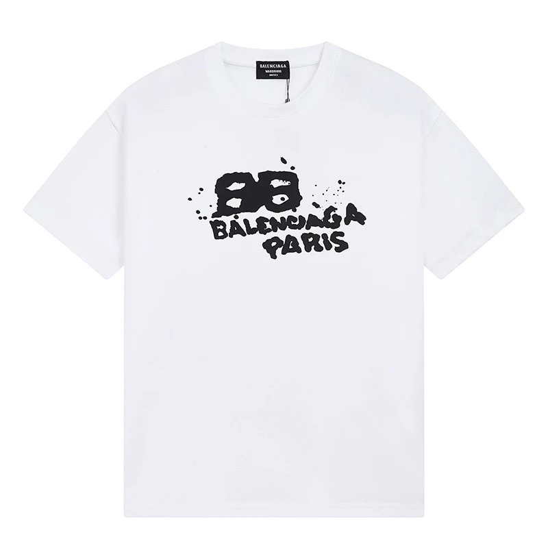 Balenciaga BB Paris Graffiti Logo Tee White