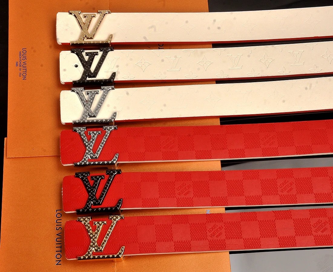 Louis Vuitton LV Initiales Belt Red Damier Canvas Belt - 4