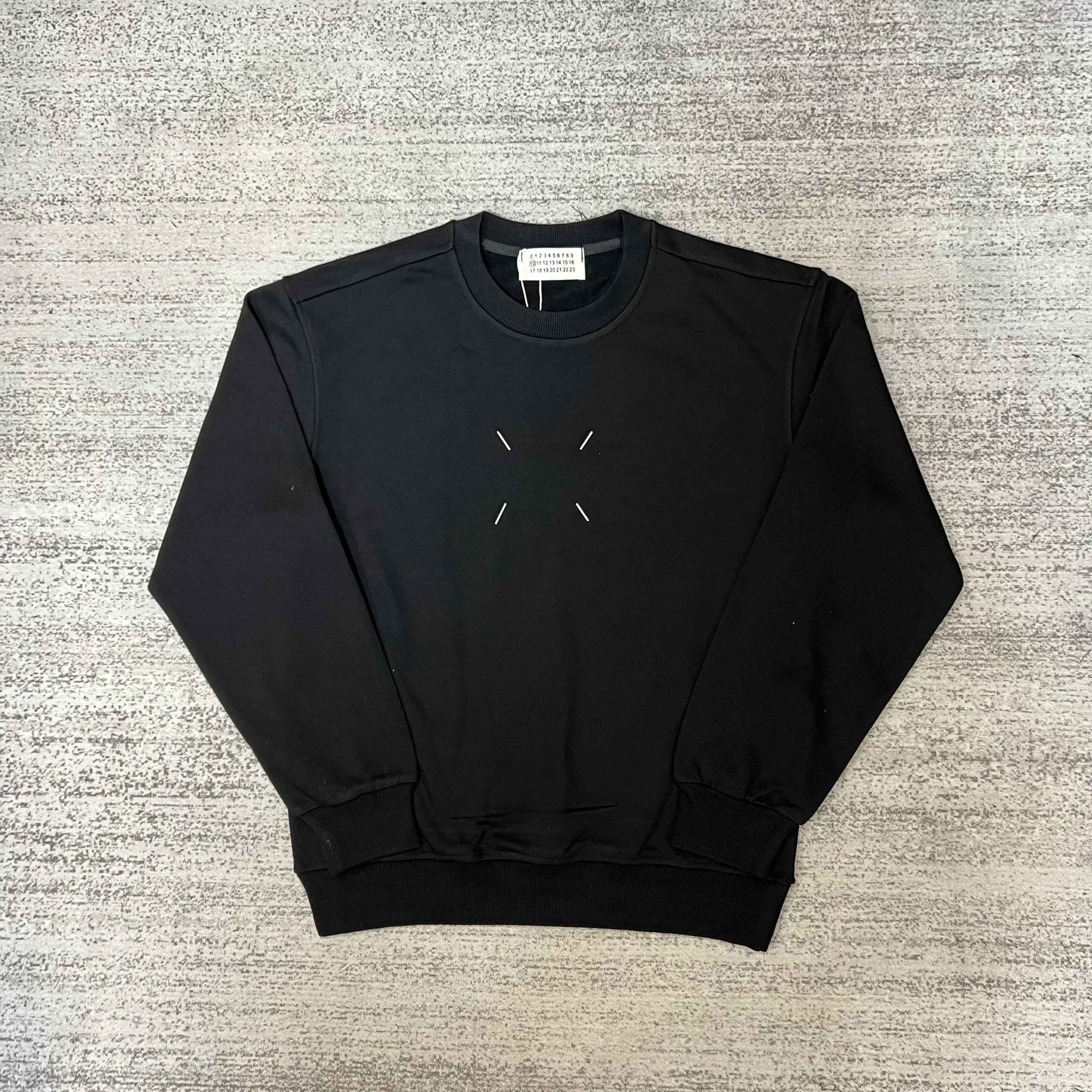 Supreme x Maison Margiela Number Grid Crewneck Black Hoodie - 21