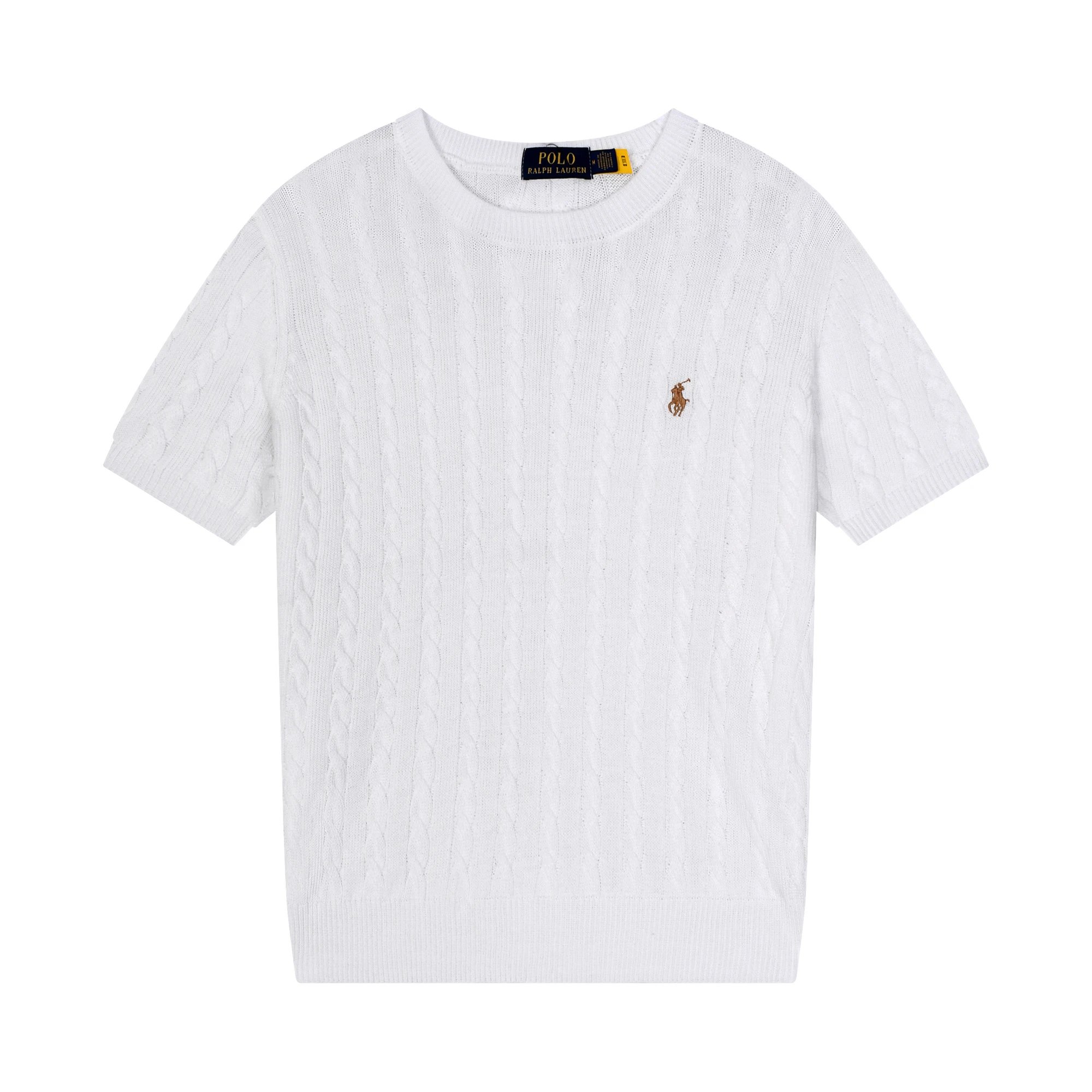 Polo Ralph Lauren Cable Knit Short-Sleeve Sweater Light Blue - 10