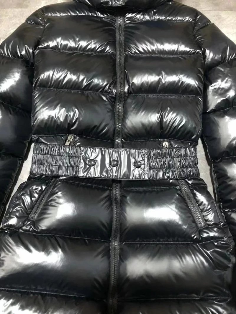 Moncler Maya Long Down Jacket Black with Fur Trim - 11