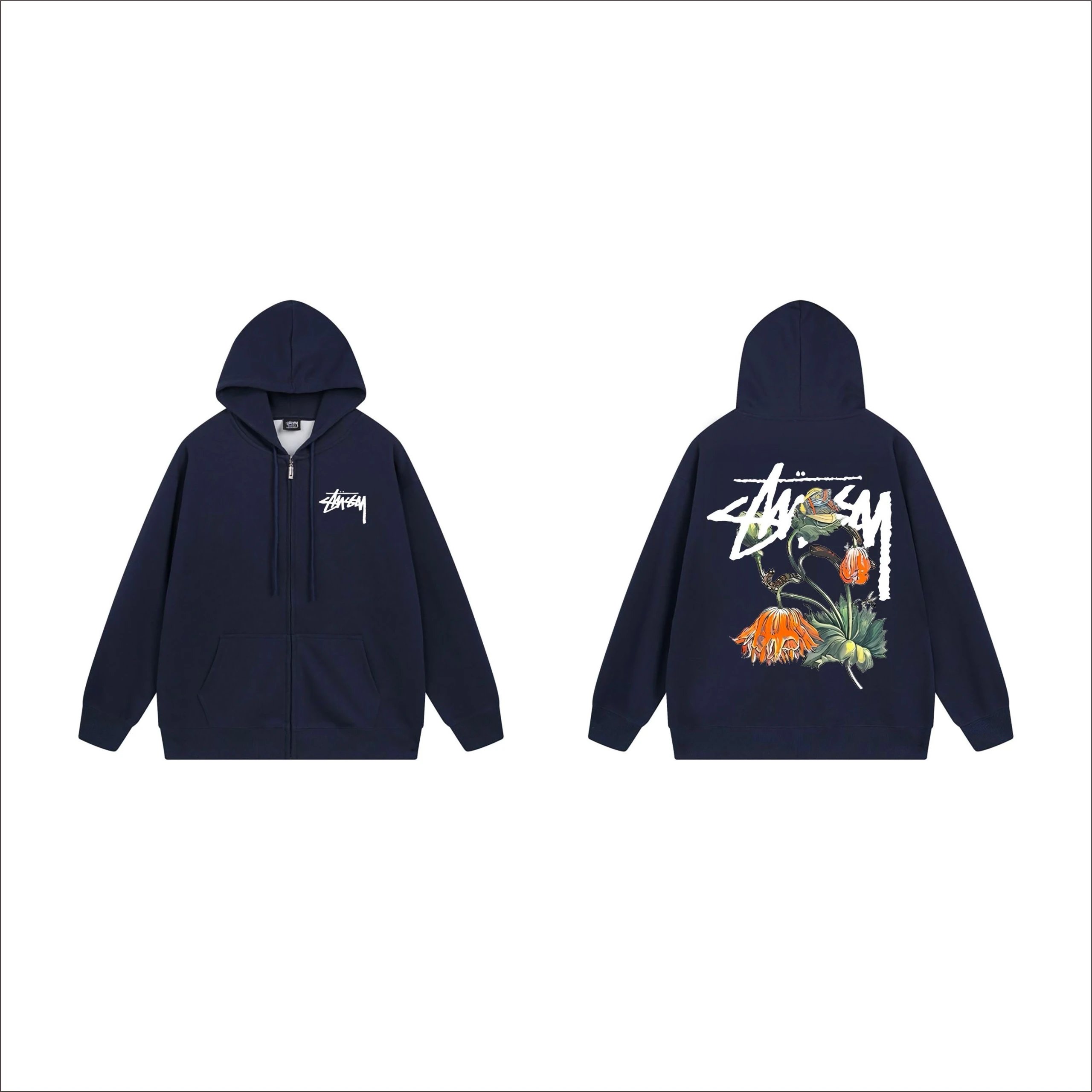 Stussy Dice Print Zip-Up Hoodie Black - 12