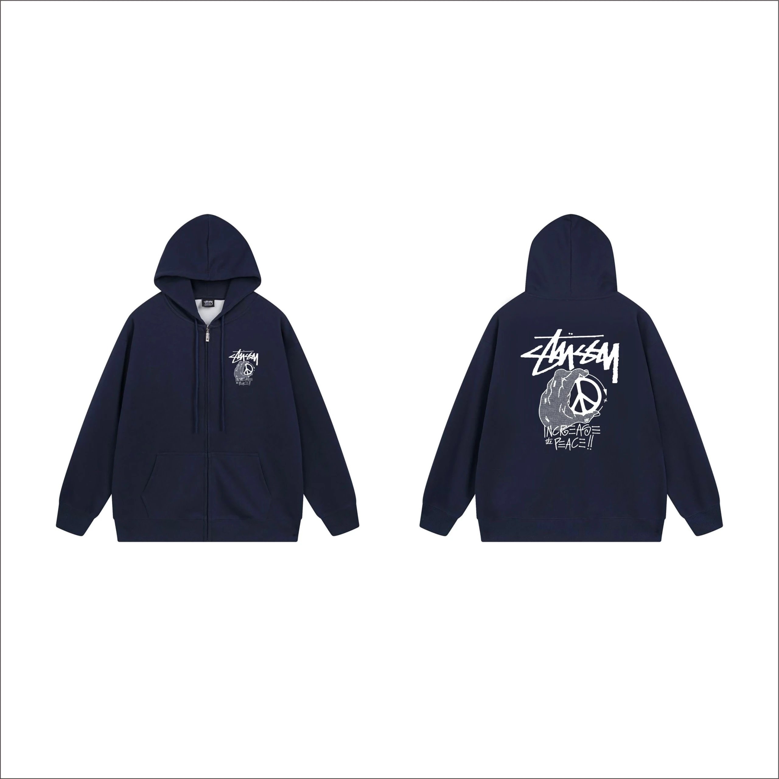 Stussy Dice Print Zip-Up Hoodie Black - 8