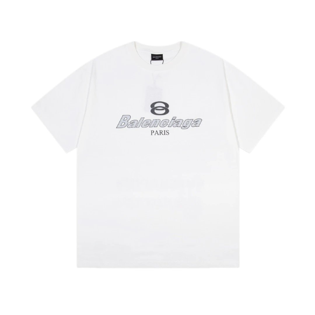 Balenciaga Paris Racing Logo Tee White