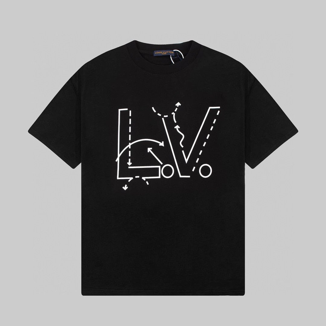 Louis Vuitton LV Sketch Logo Tee Black