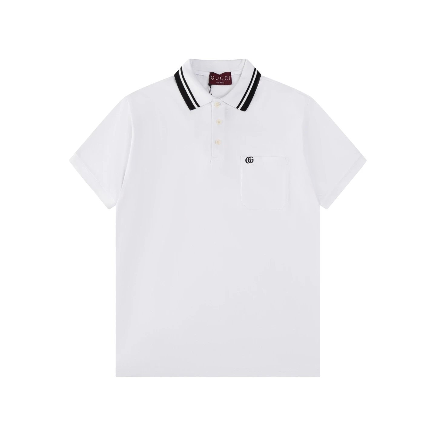 Gucci GG Double Logo Pocket Polo White