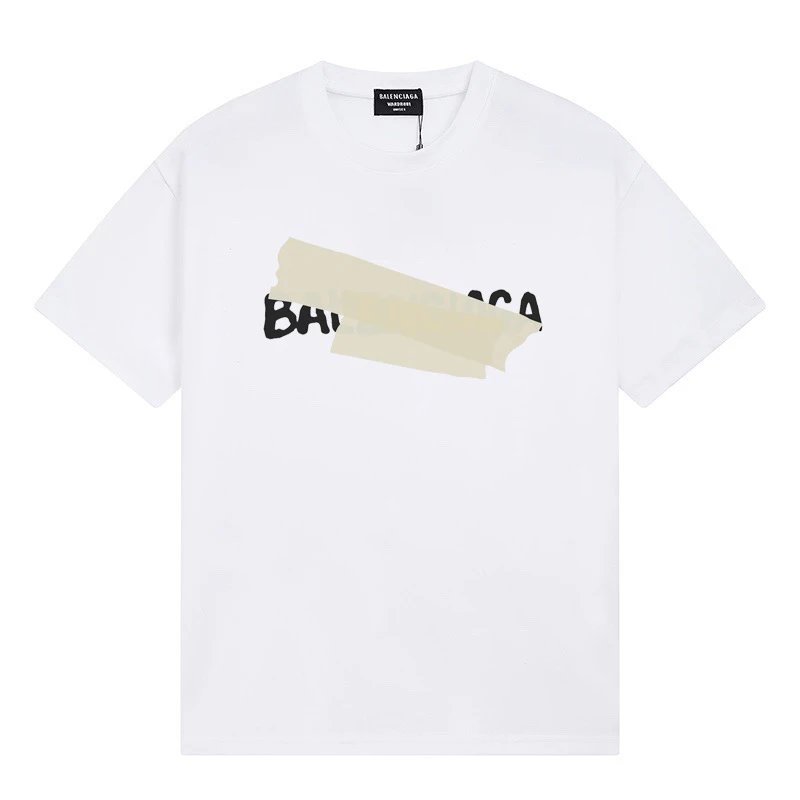 Balenciaga Tape Logo Tee White