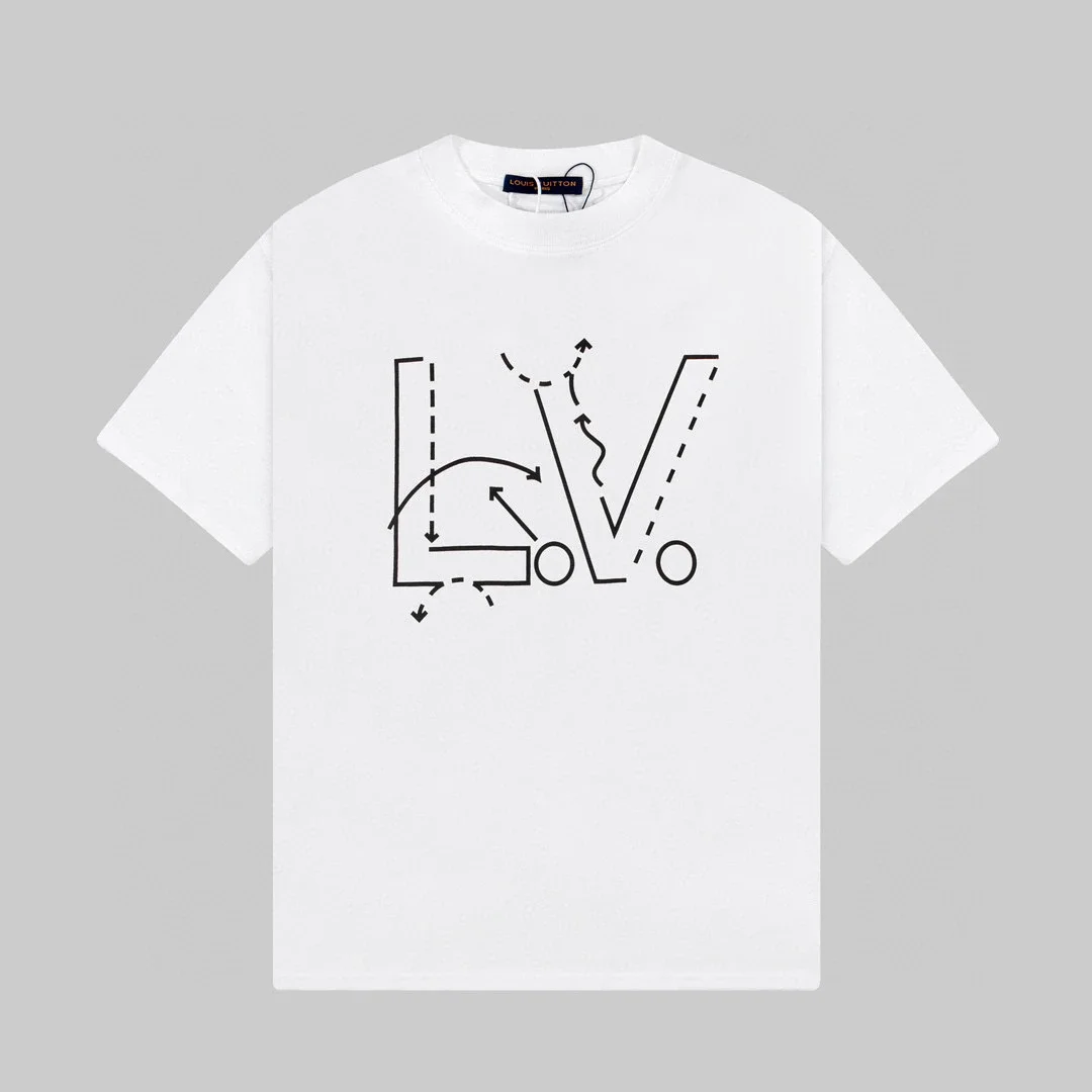 Louis Vuitton "LOVE/LV Line Deconstruction" Series Short-Sleeve T-Shirt